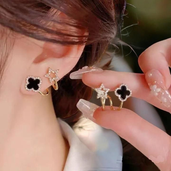 AVR JEWELS Korean Fashion Vibrato live four leaf Clover Earrings